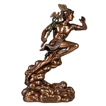 Statue Hermès dieu grec en résine aspect bronze 20,5 cm
