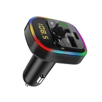 Transmetteur FM Bluetooth avec Chargeur Voiture USB QC 3.0 et USB-C 20W C4 Noir