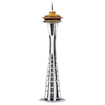 MetalEarth: PREMIUM SERIES - SPACE NEEDLE DE L'EXPOSITION UNIVERSELLE DE 1962 4,7x4,7x20,7cm, maquette 3D en métal avec 2 feuilles, en boîte 13,5x22x2cm, 14+