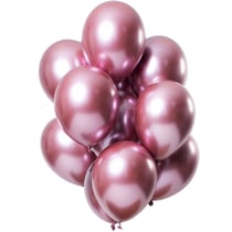 Bouquet 12 Ballons Métallique Rose Effet Miroir