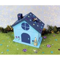 Tirelire en bois forme maison avec cadenas 15 x 8 x 14,5 cm