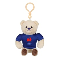 Peluche - Ours Porte-clés Fédération Française de Rugby (FFR) - Peluche Officielle Sous Licence - 10 cm assis