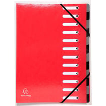 Trieur Harmonika Iderama 12 compartiments - Rouge - x 6 - Exacompta