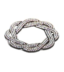 Motif entrelacs perles thermocollant 60mm noir