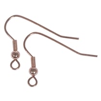 Crochets d'oreille, or rose, 20mm, 4 pces