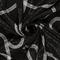 Tissu Satin imprimé Relief léopard sur fond Noir