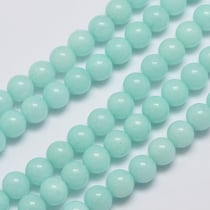 Fil de 60 Perles ronde en pierre naturelle JADE DE MALAISIE 6 mm VERT D EAU
