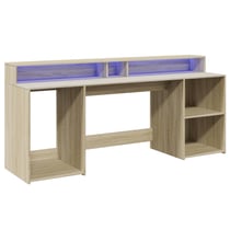 Bureau table poste de travail meuble d'ordinateur informatique étude avec lumières LED