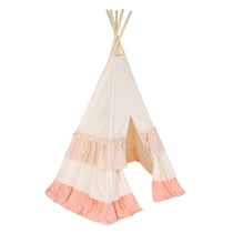 Tente Tipi Rose Blanc avec volants
