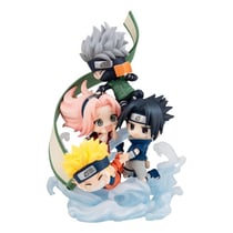 Naruto Shippuden - Statuette FigUnity Gather here, Team 7 13 cm avec cadeau - Megahouse