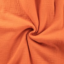 Tissu Double gaze de coton uni Orange fluo - Au mètre