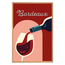 Tableau mural encadré illustration vin de Bordeaux 65x97 cm