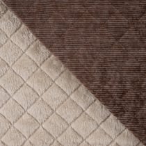Tissu Velours Côtelé matelassé Ylona envers fausse fourrure uni Marron