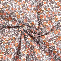 Tissu Coton imprimé Arty Barbara fleuris sur fond Blanc cassé