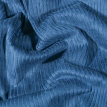 Tissu Velours côtelé uni Bleu pétrole