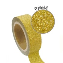 2 masking tapes à paillettes 1,5 cm x 5 m - Doré
