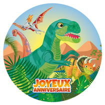 Disque gâteau Dino T-Rex (19 cm)