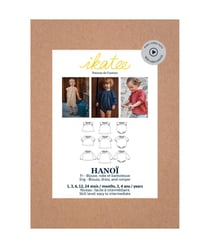 Patron blouse, robe et barboteuse bébé HANOÏ pochette taille n°FR 1 mois-4 ans