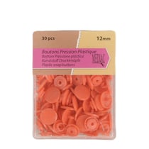 Lot de 30 boutons pression 100% plastique Orange 12mm
