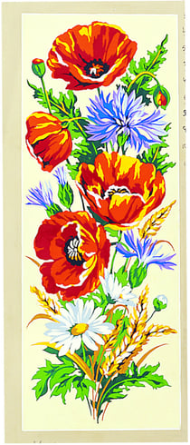 Canevas antique Fleurs des champs 25x60cm