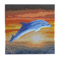 CRYSTAL ART Kit tableau broderie diamant 30x30cm Dauphin
