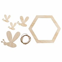 Silhouettes en bois 15,5 x 13,5 cm - Abeilles et nid