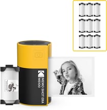 KODAK Memo Shot ERA MS100 Bundle - Imprimante Photo Autocollante + 9 Cartouches - Impression 2.7x1.8", Bluetooth, Compatible iOS/Android, Impression en 25s, Appli KODAK Memo Incluse - Jaune
