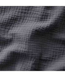 Tissu Double Gaze de coton gaufrée de 130 CM de largeur Gris (GRIS FONCE) vendu par 50 cm