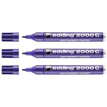 Lot de 3 marqueurs permanents EDDING 2000C pointe ronde 1,5-3 mm violet