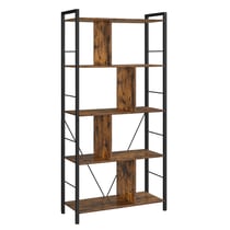 Meuble de rangement bibliothèque étagère 5 niveaux avec compartiments ouverts pour bureau