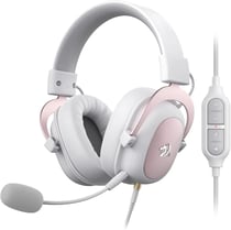 Casque gaming filaire 7.1 blanc – 53 mm, coussinets en mousse mémoire de forme, audio immersif - Rose