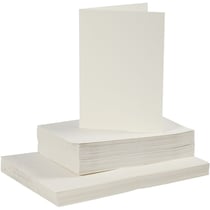 Cartes 10,5 x 15 cm et enveloppes - Blanc cassé - 50 sets