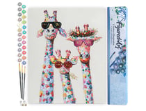 Peinture par Numéro Figured'Art Famille Girafes Pop art - Activité Manuelle Kit de Loisir Créatif DIY Numéro d'Art Complet - 40x50cm sans châssis en bois