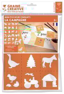 Pochoir pour enfant 7 x 7,5 cm La campagne
