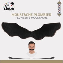 Moustache Mario Bros - Noir - Déguisement - Synthétique - Autocollante