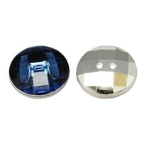 10 boutons acrylique strass bleu foncé 2 trous rond diamètre 10 mm - création couture DIY