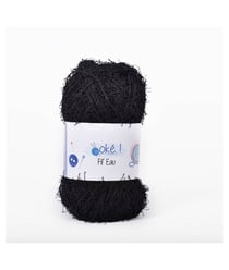 Fil éponge à tricoter FIL'EAU avec 4 modèles et explications - 100Gr - Oké ! Noir