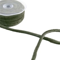Bobine 10m cordon velours Vert kaki 8mm