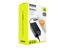 PORT Connect Alimentation universelle 65W pour ordinateur portable jusqu'à 15 pouces connecteur plug UK