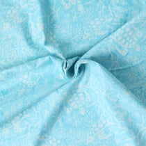Tissu Coton imprimé Batik Tortika sur fond Bleu ciel - Au mètre