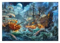Puzzle bateaux pirates et creatures de la mer 1000 pieces - bataille navale - clementoni - 39777