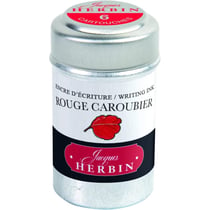 6 cartouches d'encre - Rouge caroubier - Pour stylos plume et roller - Herbin