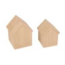 Lot de maisons en bois à décorer - 2 pcs