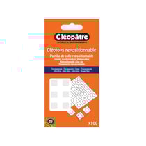 Pastilles adhésives - Double face - Repositionnable - Transparent - Cléopâtre - Cléotops