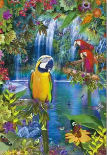 Puzzle perroquet : paradis tropical 500 pieces - collection animaux - educa - 15512