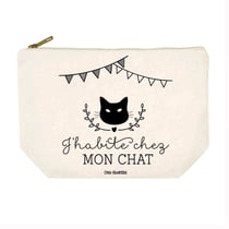Trousse rectangulaire GM (28x20 cm) - J'habite chez mon chat