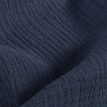 Tissu Double gaze de coton uni Bleu nocturne