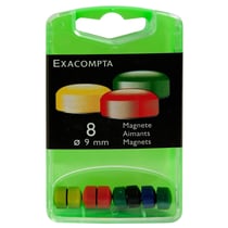 Boîte de 8 aimants F9 - 9mm de diamètre - Couleurs assorties - Exacompta