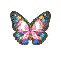 Ecusson thermocollant papillon dégradé rose 6x5cm