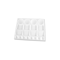Palette en plastique - Rectangulaire - 12 compartiments - Toutes peintures